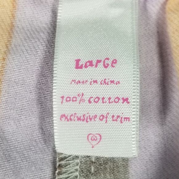 Victorias Secret Pajama Set Womens Large Rainbow Striped Cotton Flannel Y2K Cozy - Picture 11 of 16